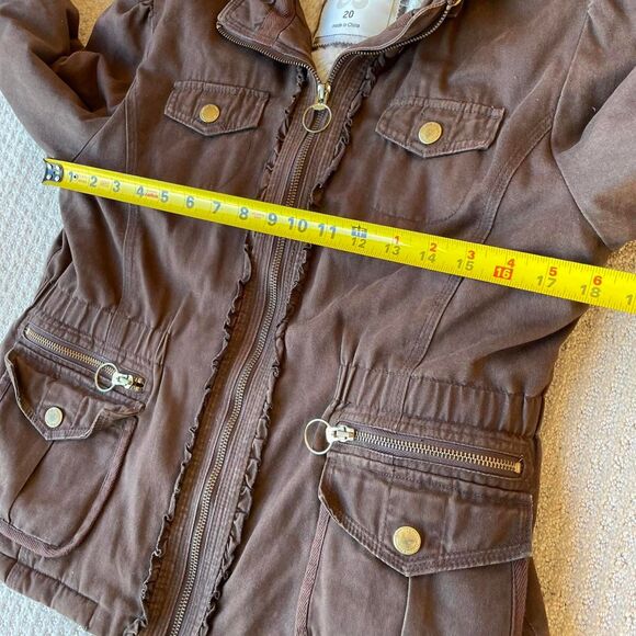 Limited Too Vintage Y2K Chocolate Brown Canvas Jacket Sherpa Girlhood 90's READ - Picture 5 of 8